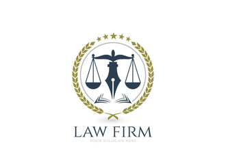 Law firm logo design vector template