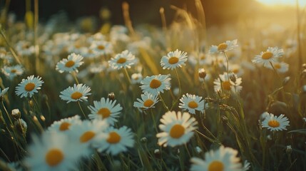 Sunset field of daisies © Alexandr