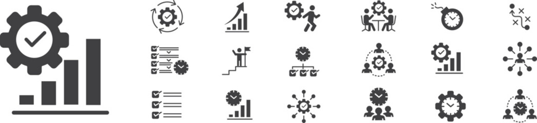Productivity icon set collection vector. 