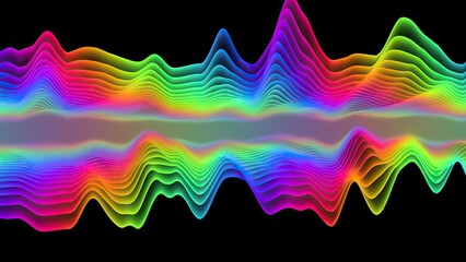 Wave line flowing rainbow color