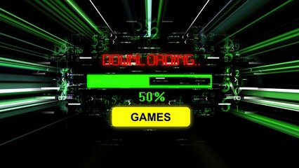 Downloading games progress bar on the screen