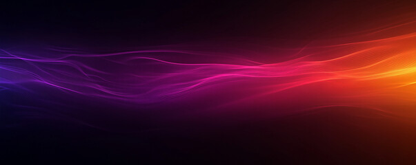 Fototapeta premium Ultra-minimalistic abstract wallpaper with vibrant orange, pink, and purple gradient waves flowing across a dark background. Perfect for modern, stylish backgrounds and digital designs.