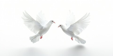 Obraz premium White doves in flight