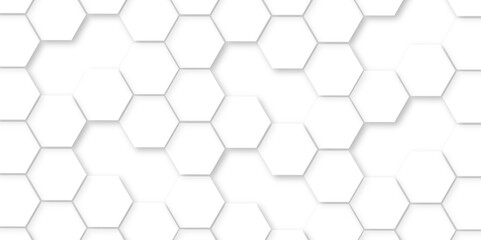 Abstract white background with hexagon and hexagonal background. Luxury white pattern with hexagons. abstract 3d hexagonal background with shadow. 3D futuristic abstract honeycomb mosaic background.