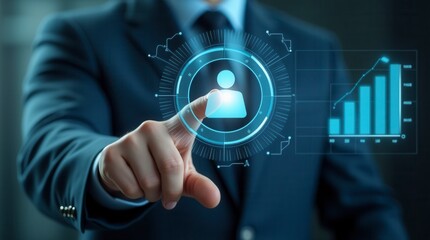 Project Management Concept, Planning The Successful And Efficient Implementation Of The Project In The Specified Time Period. Businessman Touching Project Management Icon On Virtual Screen