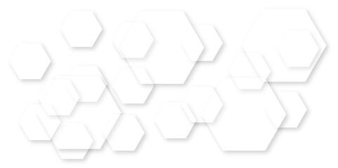 Fototapeta premium Abstract white background with hexagon and hexagonal background. Luxury white pattern with hexagons. abstract 3d hexagonal background with shadow. 3D futuristic abstract honeycomb mosaic background.