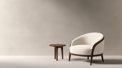 Fototapeta premium Elegant armchair with luxurious fabric and timeless design, perfect for adding sophistication to any space.