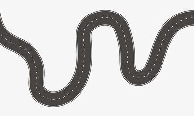Obraz premium Serpentine road. Hightway on white background. Curve pathway. Vector