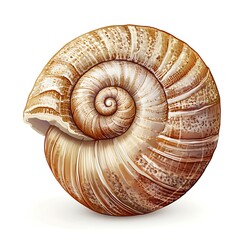 Cartoon snail shell on a white background.