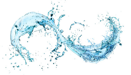 Water splash on red background