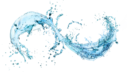 Water splash on red background