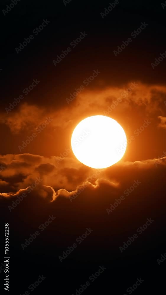Wall mural time lapse time-lapse timelapse of full moon moonrise in evening clouds cloudscape