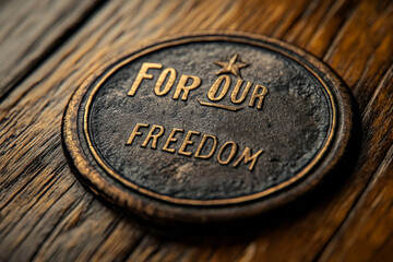 weathered military medal close-up