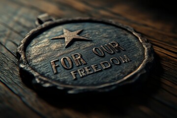 weathered military medal close-up