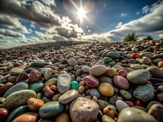 Vintage Colorful Pebble Background - Aerial Drone Photography for Stunning Textures and Natural Patterns