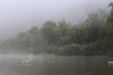 река в тумане