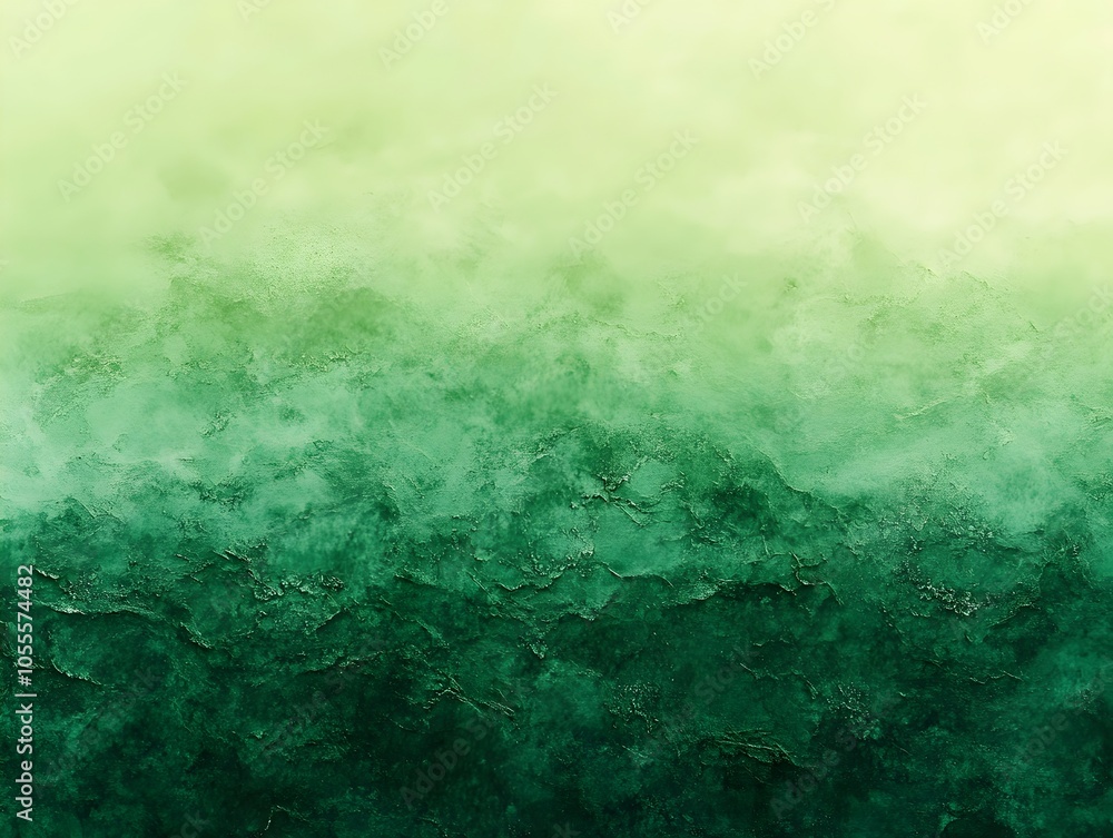 Poster An abstract gradient featuring a soothing blend of green hues, creating a serene and calming atmosphere, perfect for backgrounds or art projects.
