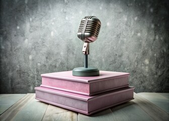Vintage Pink Podium for Presentation in Retro Style Photography