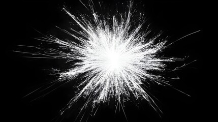 Obraz premium Mesmerizing White Firework Explosion with Intricate Spark Details on Dark Background