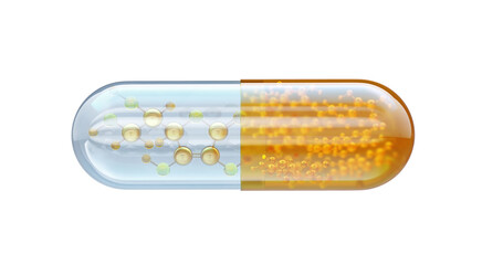 Vitamin C capsule. Ascorbic acid antioxidant formula. Medication gel pill, healthcare, vitamins, minerals, dietary supplements, drugs medical 3D. Wellness, therapy, pharmaceutical industry, medicine