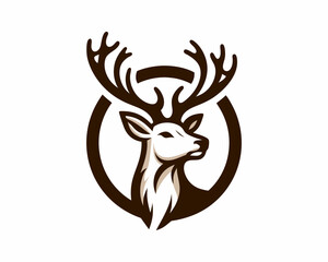 Deer Head Logo Vector Illustration for T-shirts