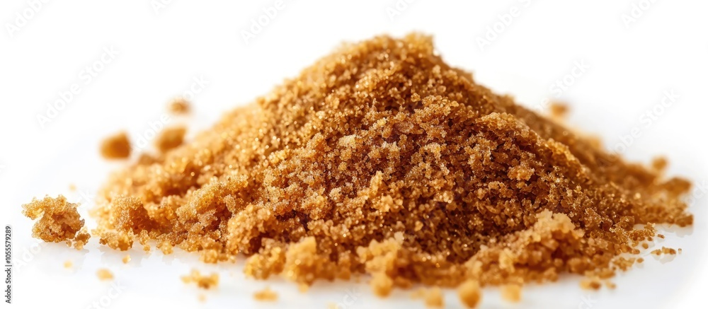 Poster java sugar also called organic brown palm sugar displayed on a white background for a copy space ima