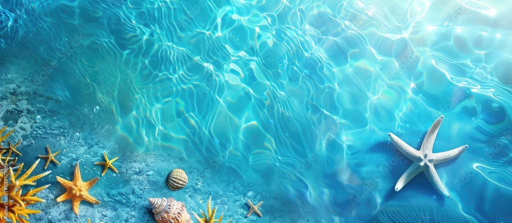 Poster a sea themed background with space for adding text or images perfect for evoking a summer vacation v