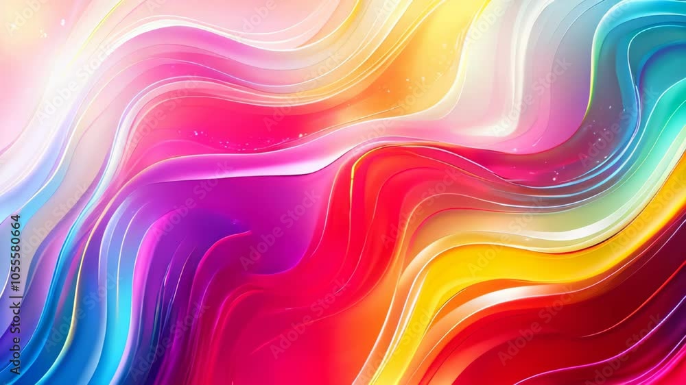 Poster abstract background with colorful wavy lines