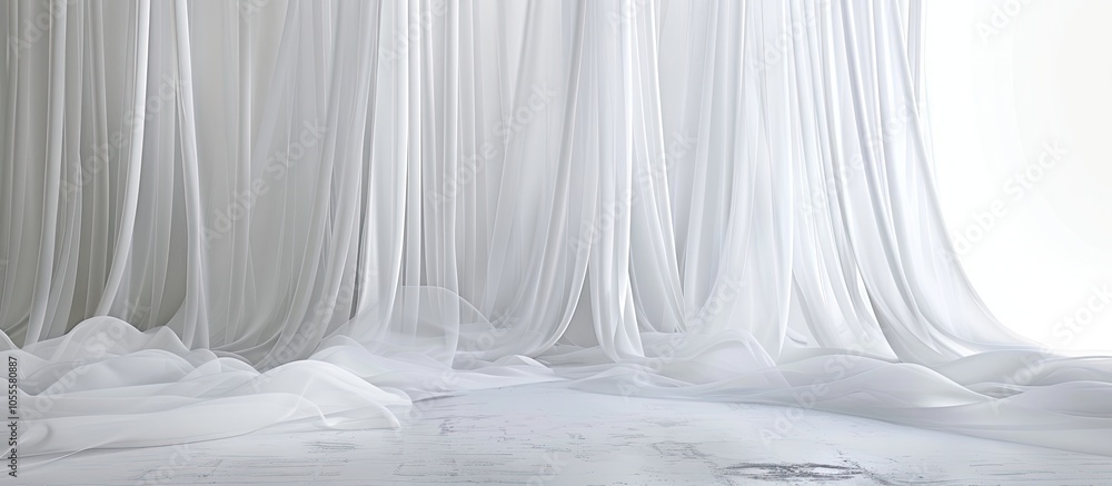 Poster simple white tulle backdrop with ample copy space image