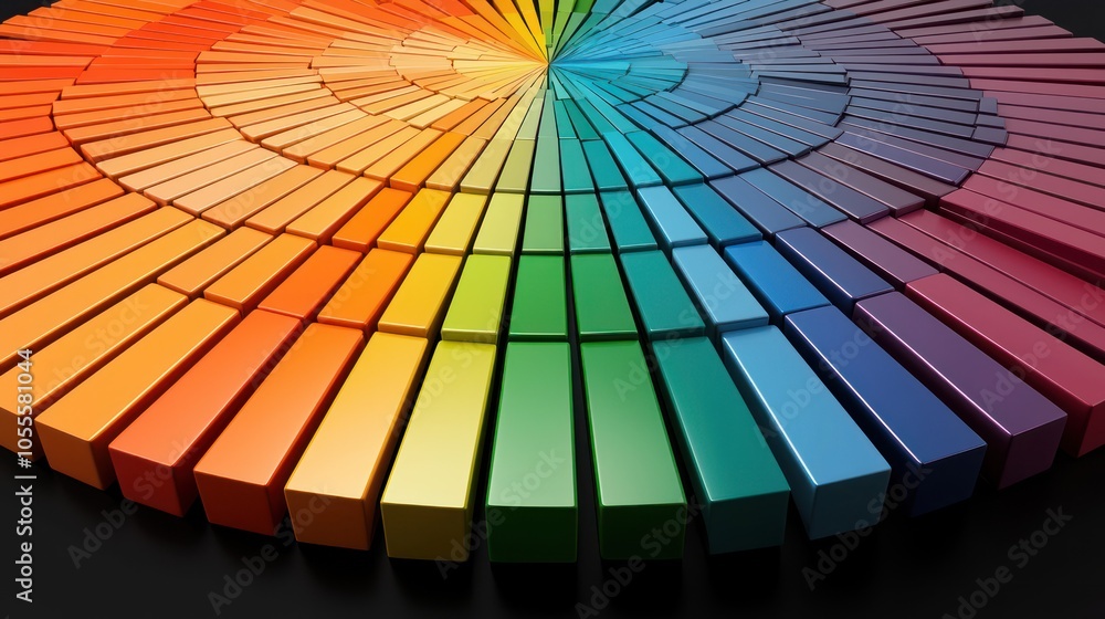 Aufkleber futuristic market analysis visualization with dynamic pie charts and copy space poster in high lumin