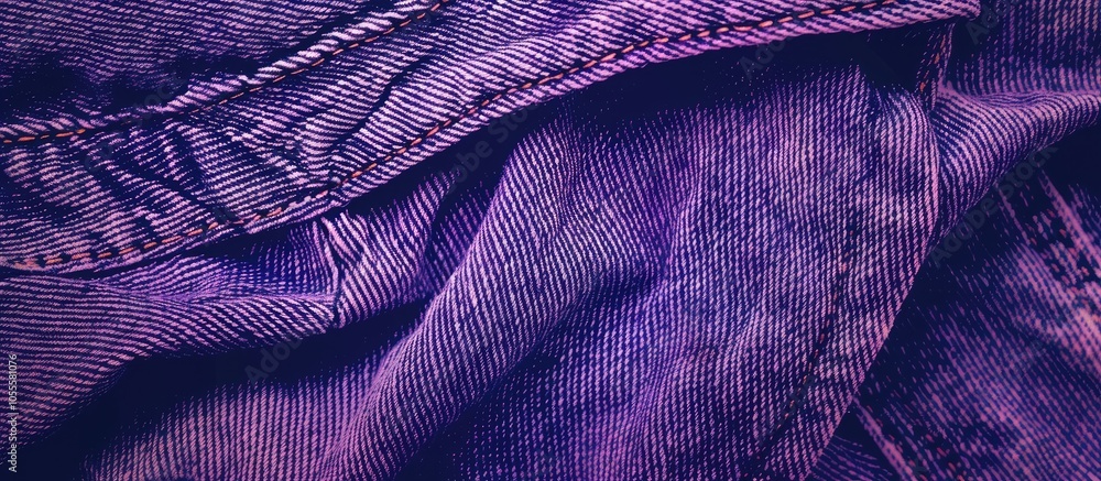 Aufkleber close up image of purple denim jeans with seam providing a detailed view of the fabric texture suita