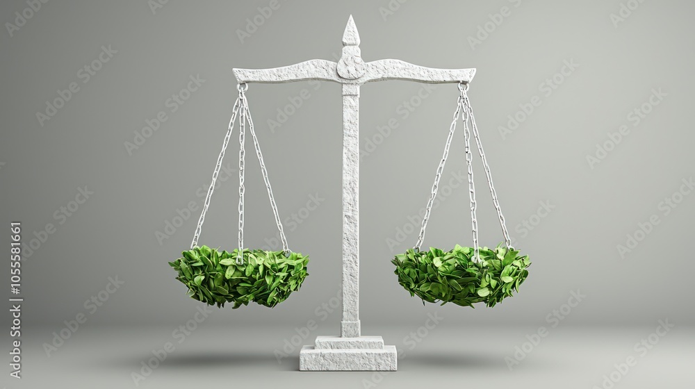 Poster digital balance scales with assorted products: concept of value and fair trade poster design with co