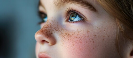 Fototapeta premium The Face Of A Young Girl Where Are Visible The Nose And Lips