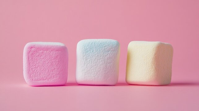 Three scrumptious marshmallows in a cut out style