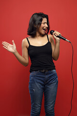 Brazilian woman wearing black shirt