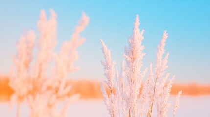 Cluster of delicate white flowers emerging through fresh snow in a serene winter landscape.