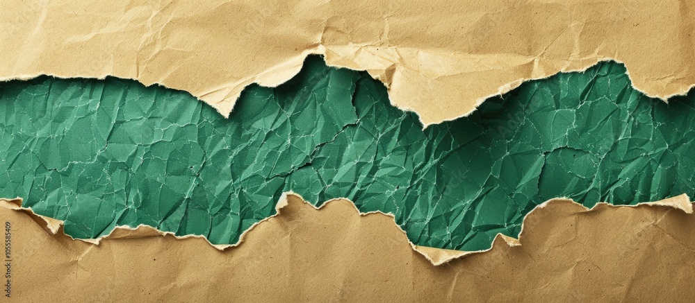 Poster a torn green paper with a back to school message over a brown background serving as a symbolic image