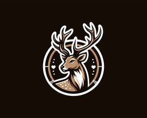Deer logo vector template. Deer head logo icon vector illustration. Deer logo design for t-shirts
