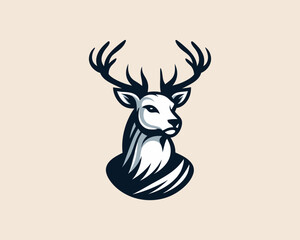 Deer logo vector template. Deer head logo icon vector illustration. Deer logo design for t-shirts