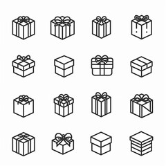 set of gift boxes vector with white background
