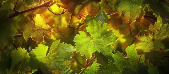 Sun Through Vine Leaves