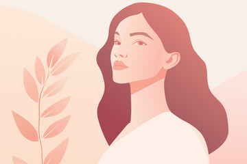 illustration of a woman healthy mentality selfcare confident relax love herself acceptance concept vector contemporary art