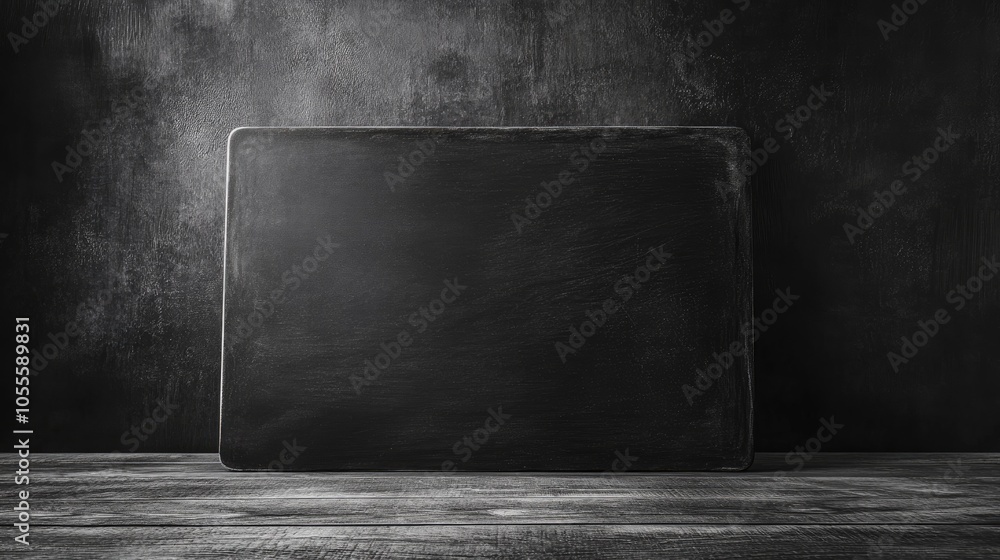 Poster dark textured chalkboard and blackboard backdrop suitable for showcasing products in a studio enviro