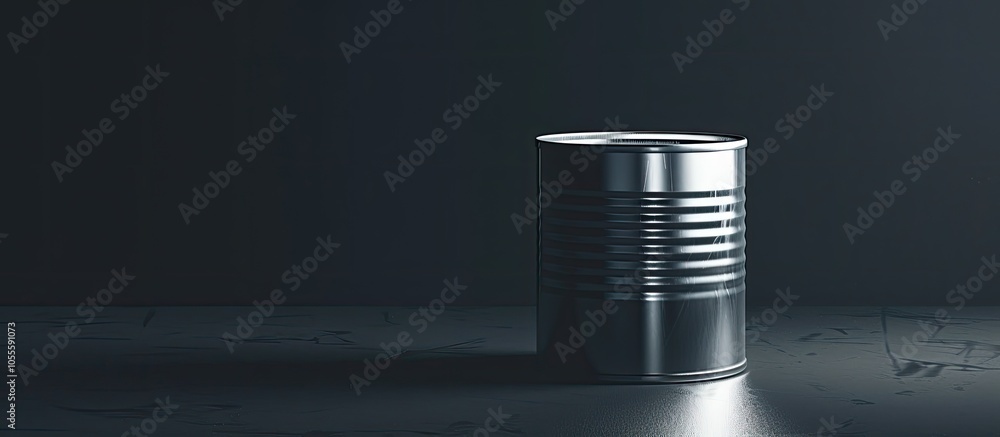 Poster an unopened tin can with a sleek exterior and a clean unused copy space image