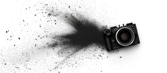 Isolated white background for camera dust and dirt cleaning tool with copy space image