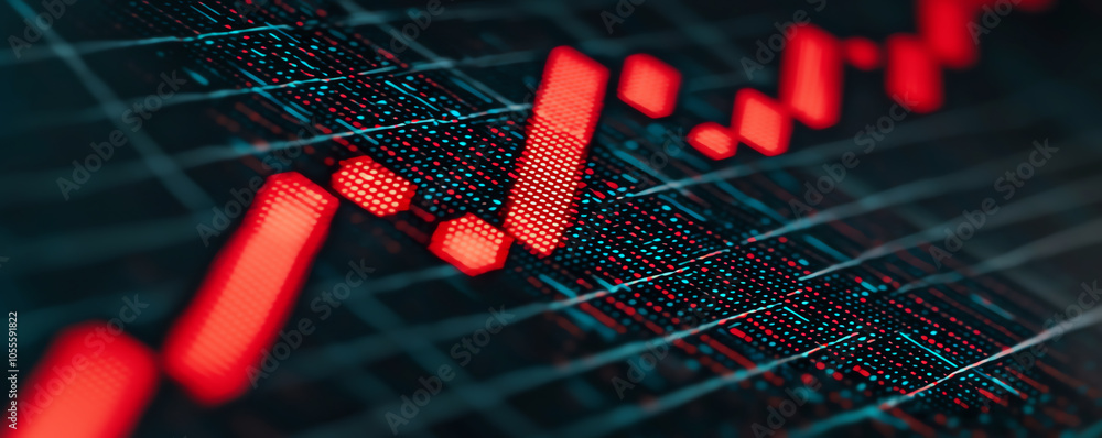 Poster digital screen showing forecasted price trends, symbolizing future cost analysis and value predictio