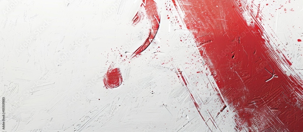 Poster red chalk drawing of punctuation marks on a white background with a chalk texture creating a visual 