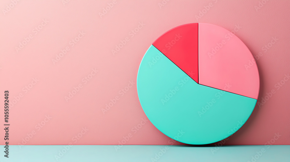 Poster pie chart with future cost breakdown, representing forecasted expenses and price value insights