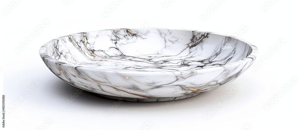 Poster isolated marble plate on white background with clipping path for copy space image