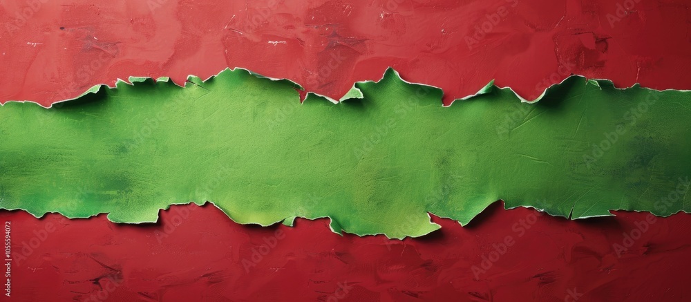 Poster conceptual business core values message on torn green paper against a red background serving as a sy